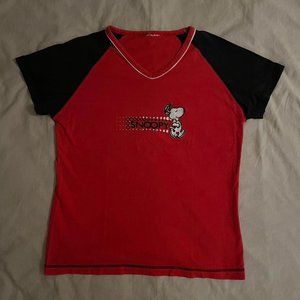 Women's Red and Black T-shirt